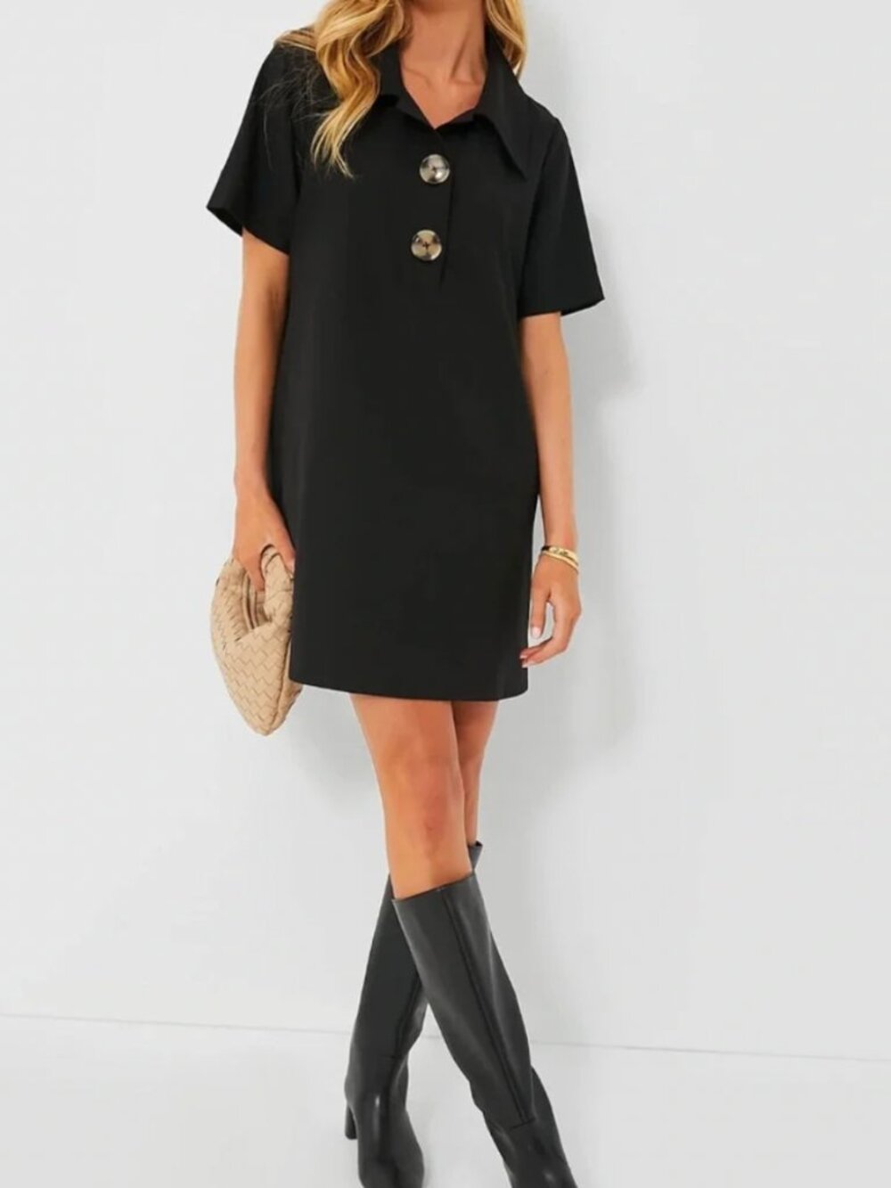 $248 NWT Tuckernuck Black Collared Scout Shirt Dress size Medium